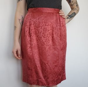 Silk rose pattern skirt